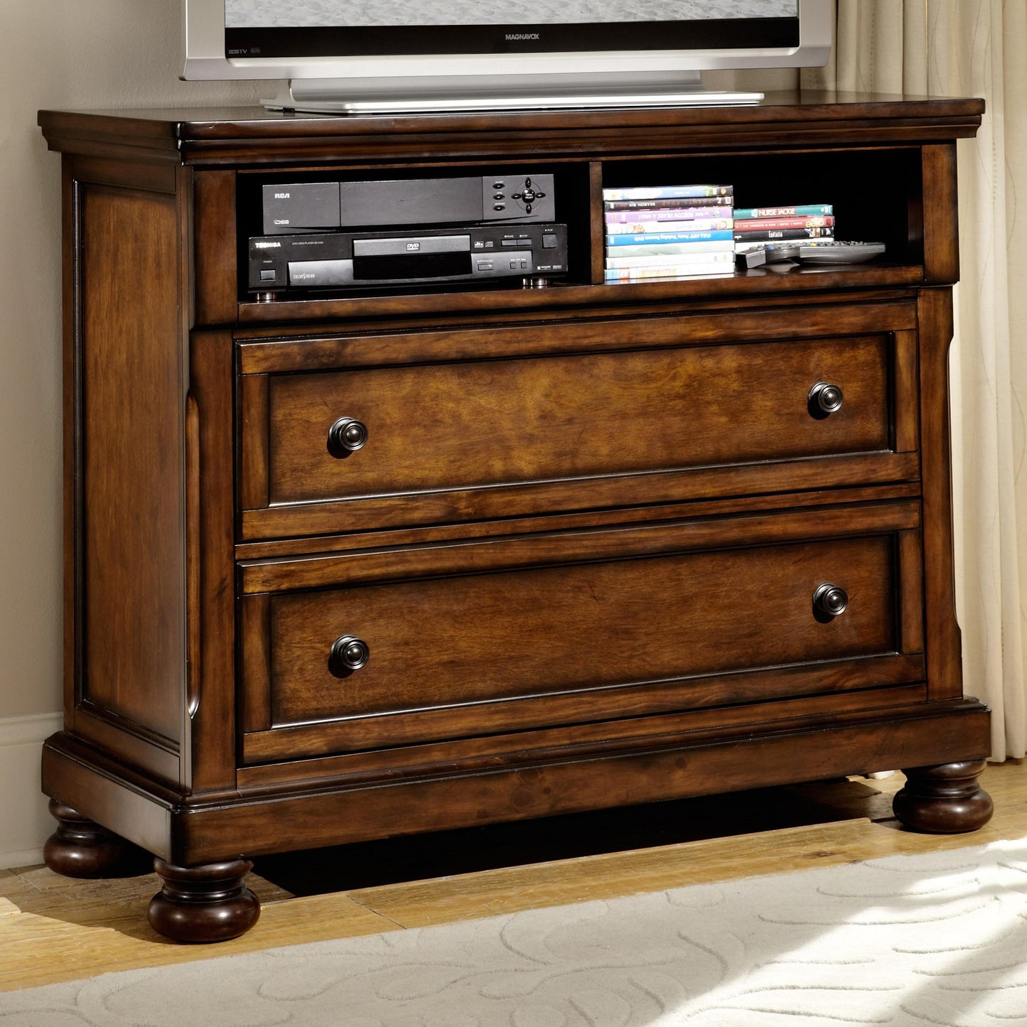 Transitional TV Chest with 2 Drawers