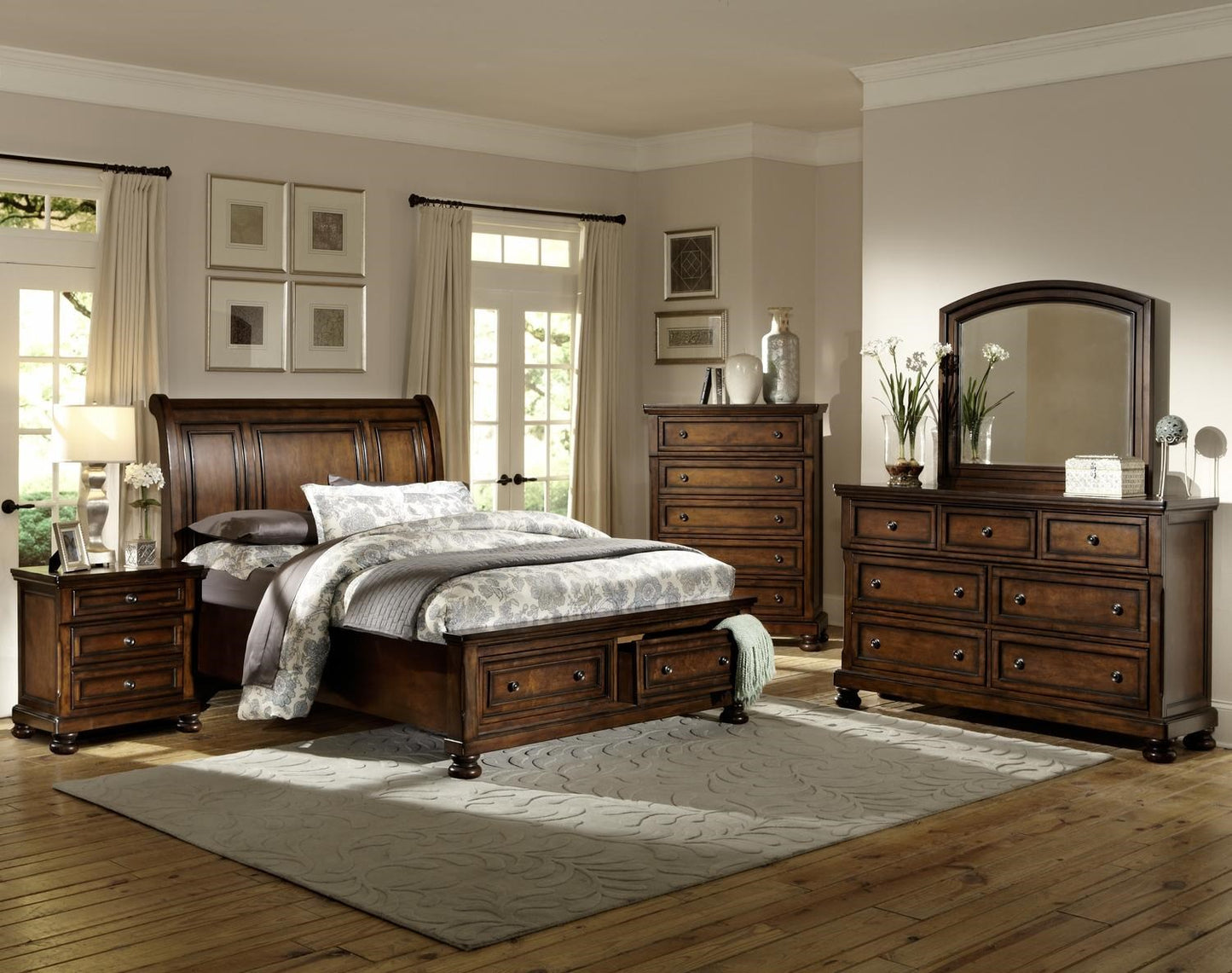 Transitional 3 Drawer Nightstand with Hidden Storage