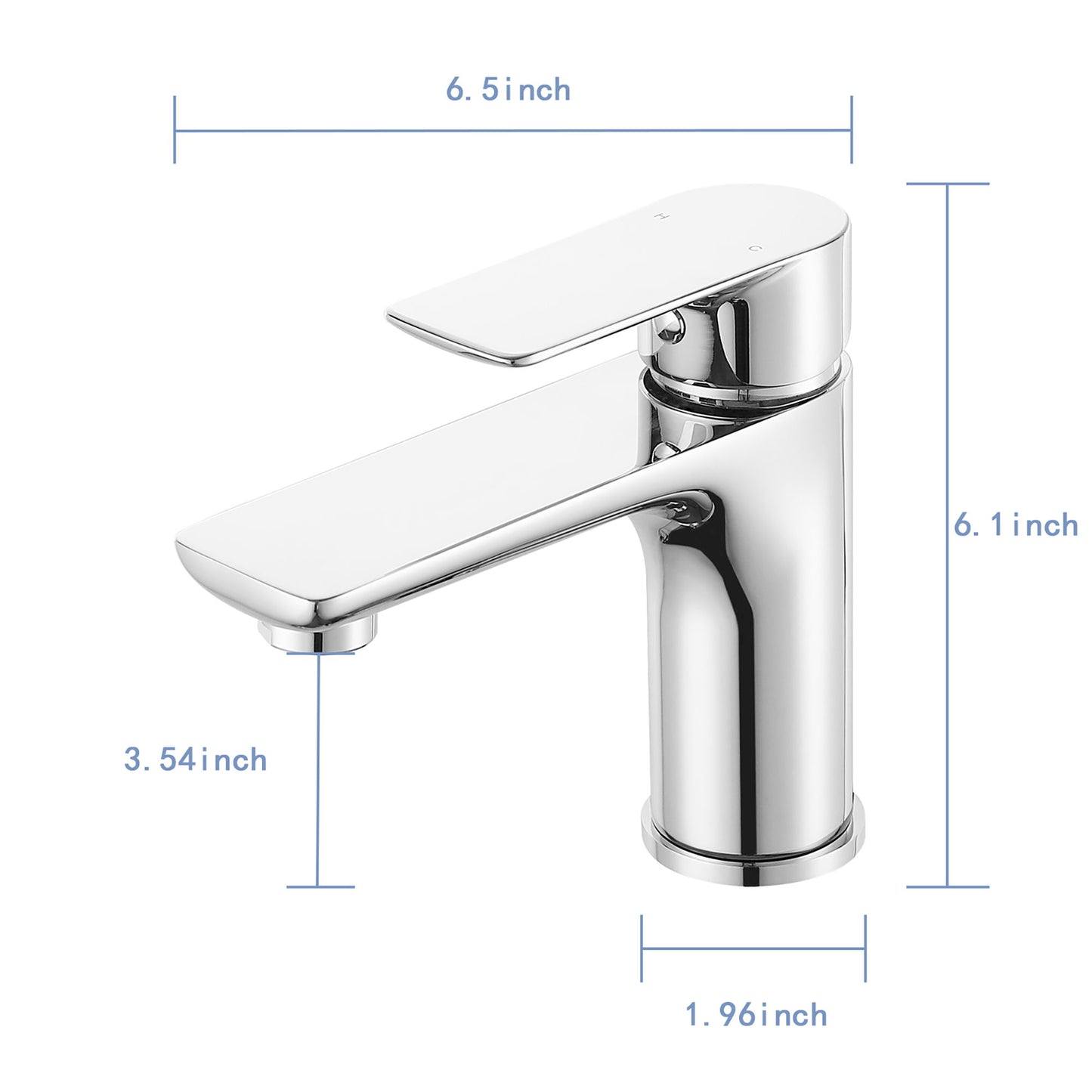 Single Handle Lavatory Basin Sink Faucet Brass Bathroom Faucet With Hot And Cold Water Control - Chrome