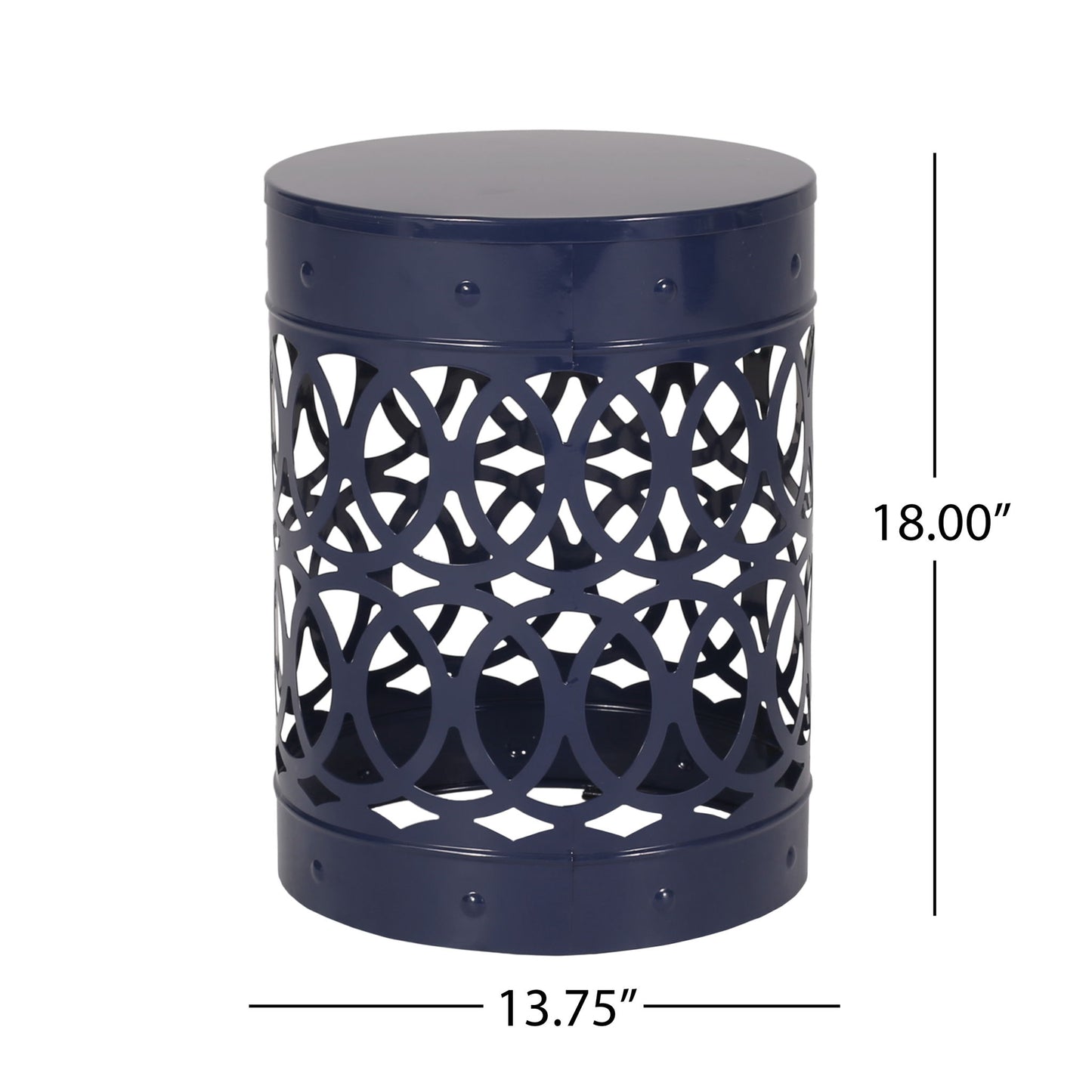 Outdoor Metal Large End Table, Modern Design