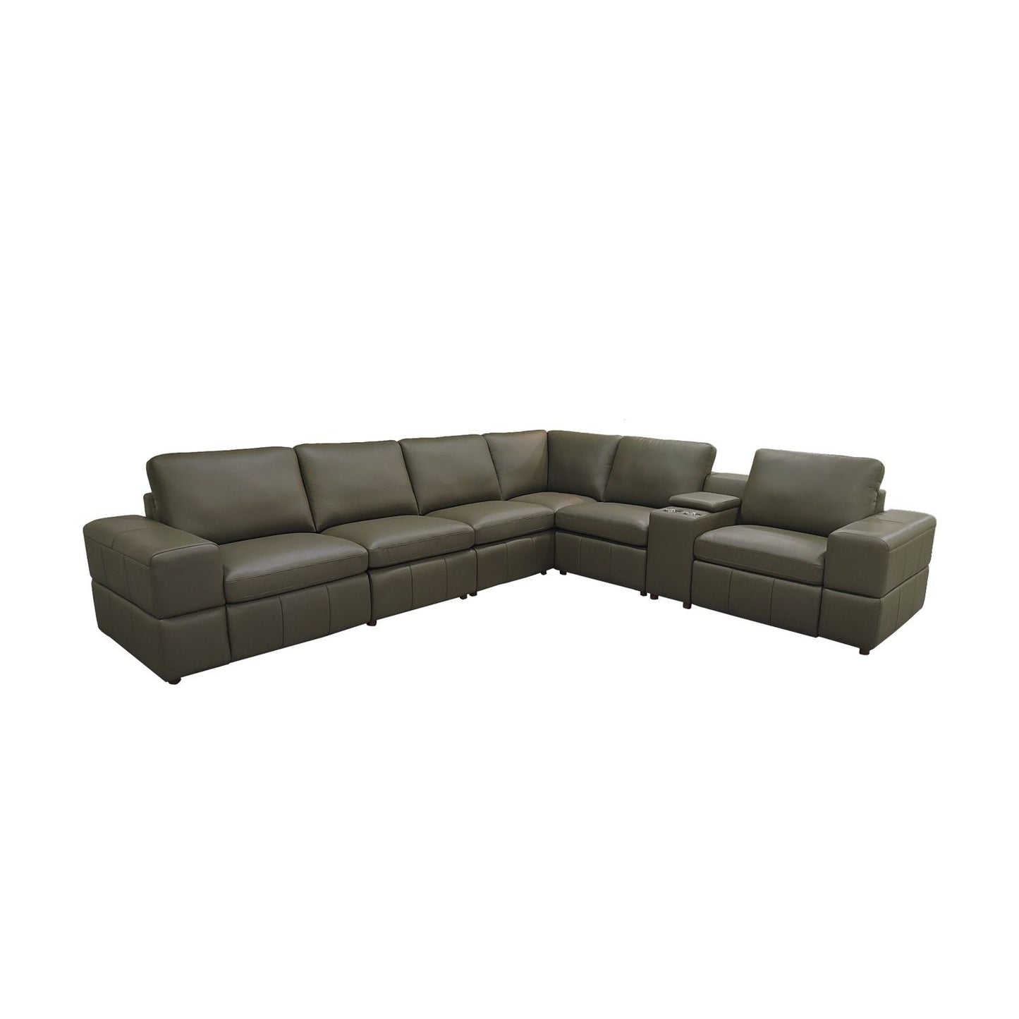 Upholstered Large Arms Sectional With Recliner Seats
