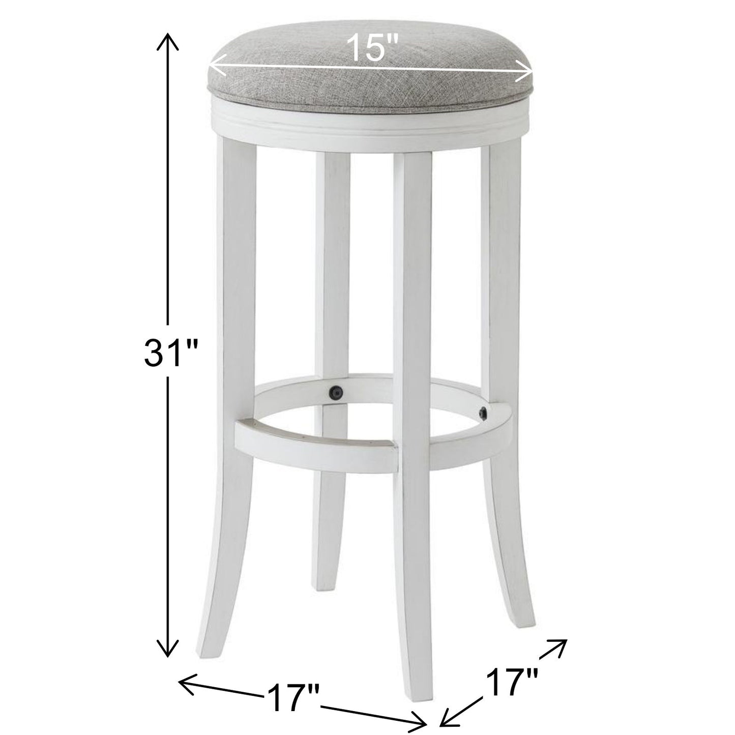 Backless Swivel Stool With Upholstered Seat