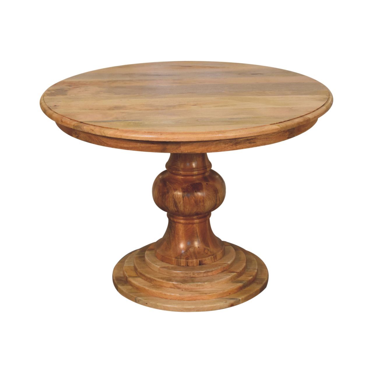 Round Turned Dining Table - Oak