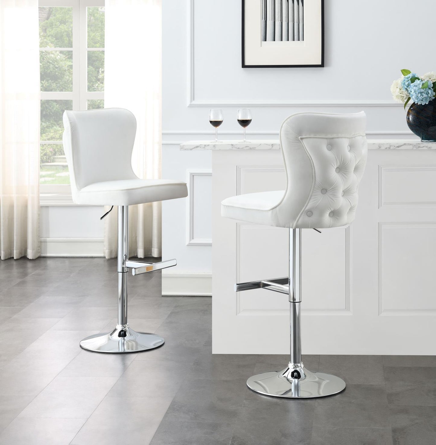 ST110 - Velvet Bar Stool (Set of 2)