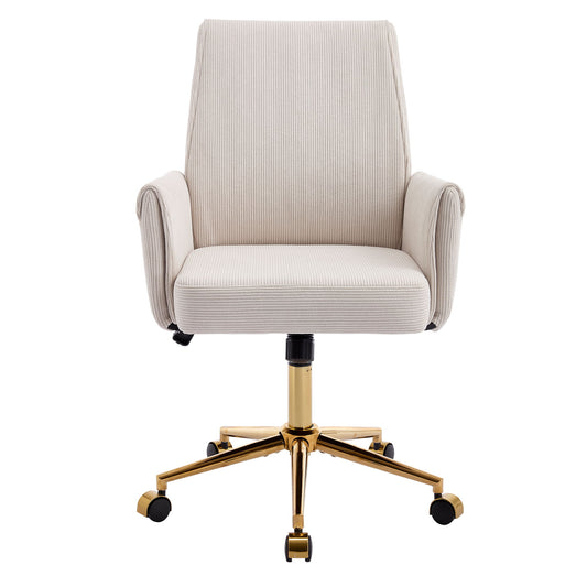 Ergonomic Mid-Back Office Chair With Gold Base