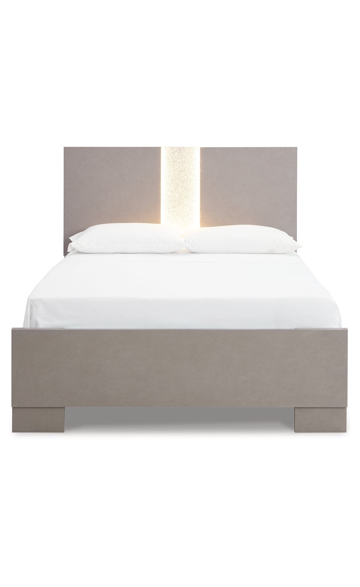 Contemporary Queen Panel Bed with LED Headboard