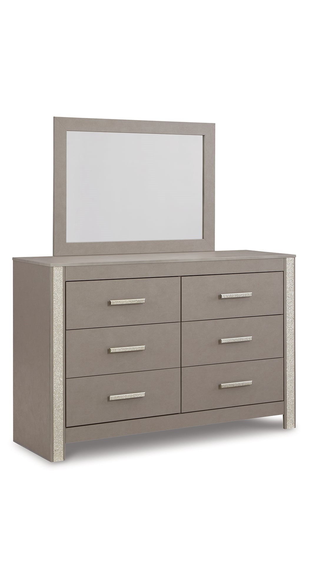 Contemporary 6-Drawer Dresser with Mirror