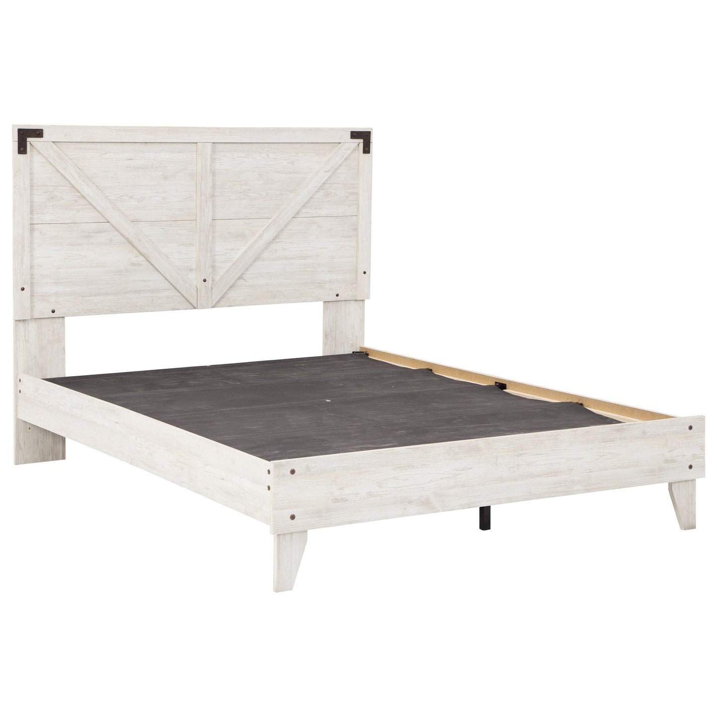 Farmhouse Queen Platform Bed with Panel Headboard