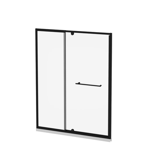 Pivot Shower Door With And Handle - Matt Black