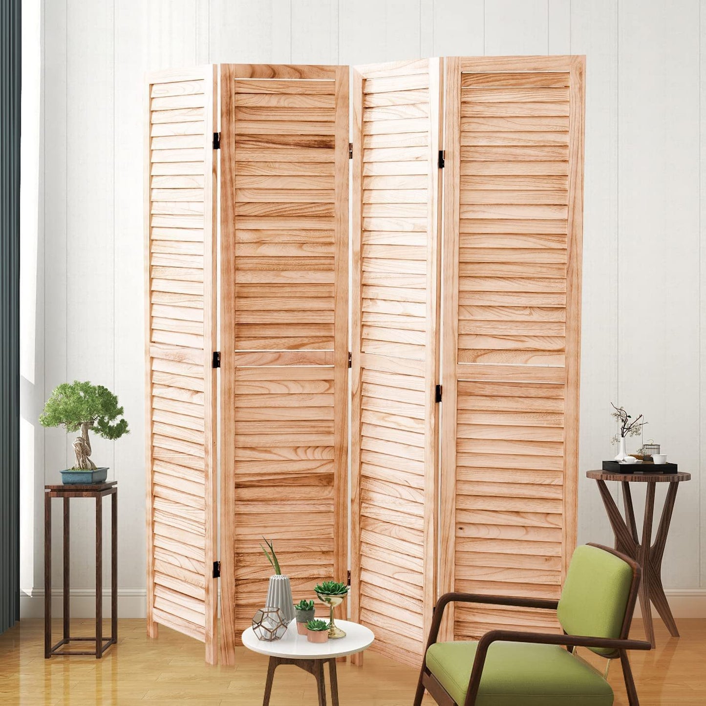 Panel Wooden Folding Room Divider