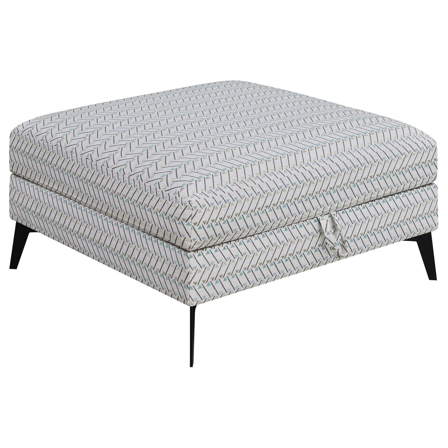 Harrison - Upholstered Storage Ottoman - Gray / Black