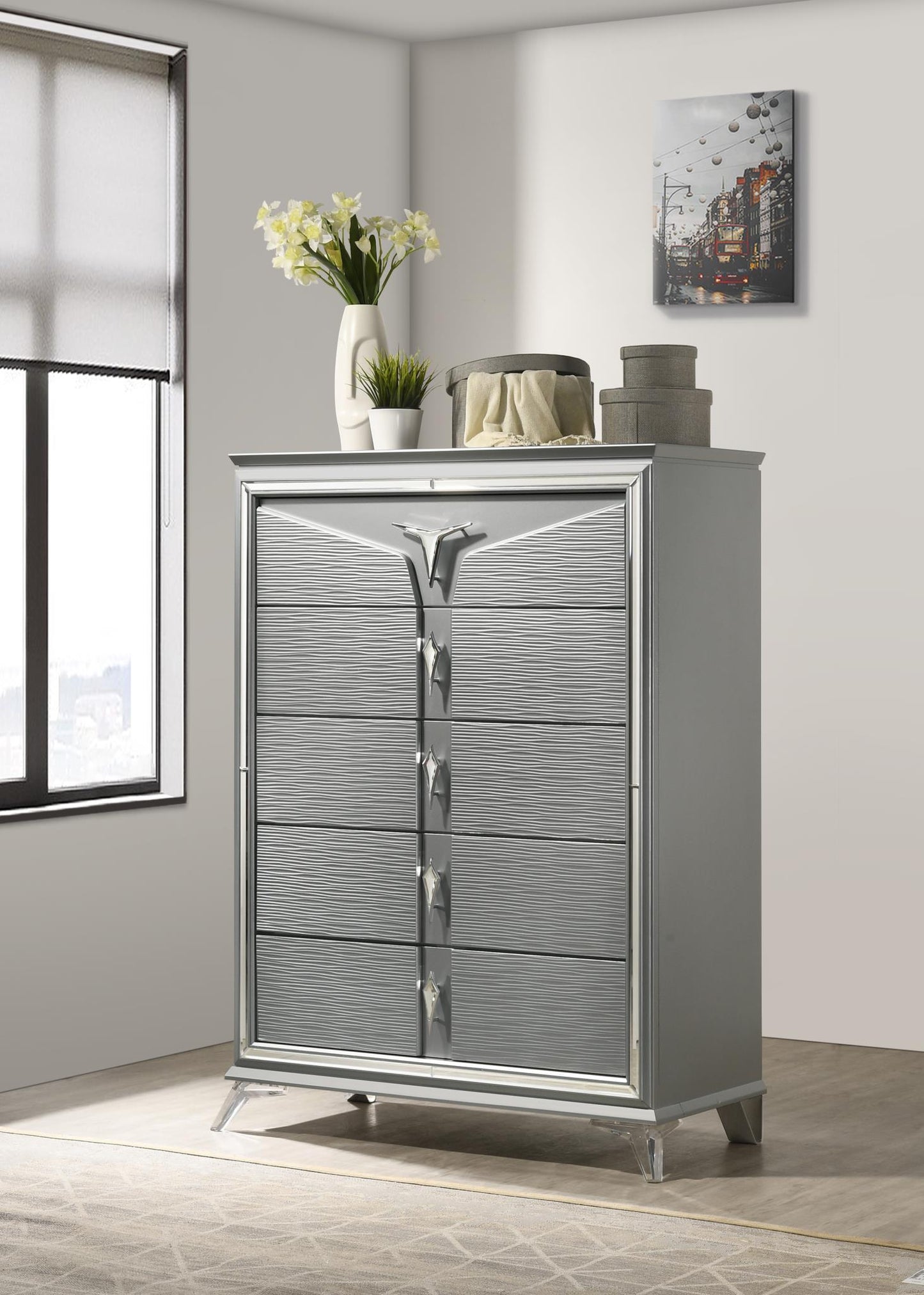 B024 - Chest - Olive Shimmer Silver
