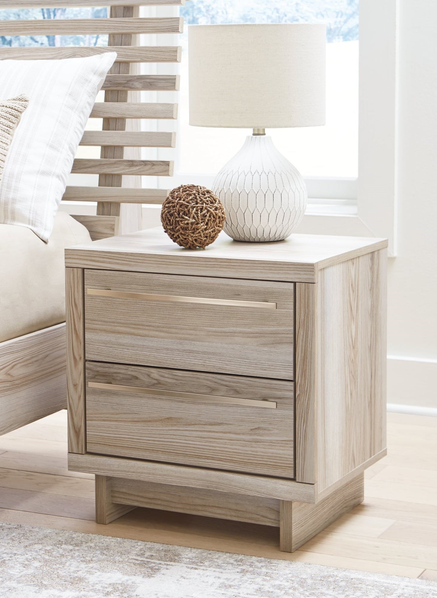 Casual 2-Drawer Nightstand with USB Port