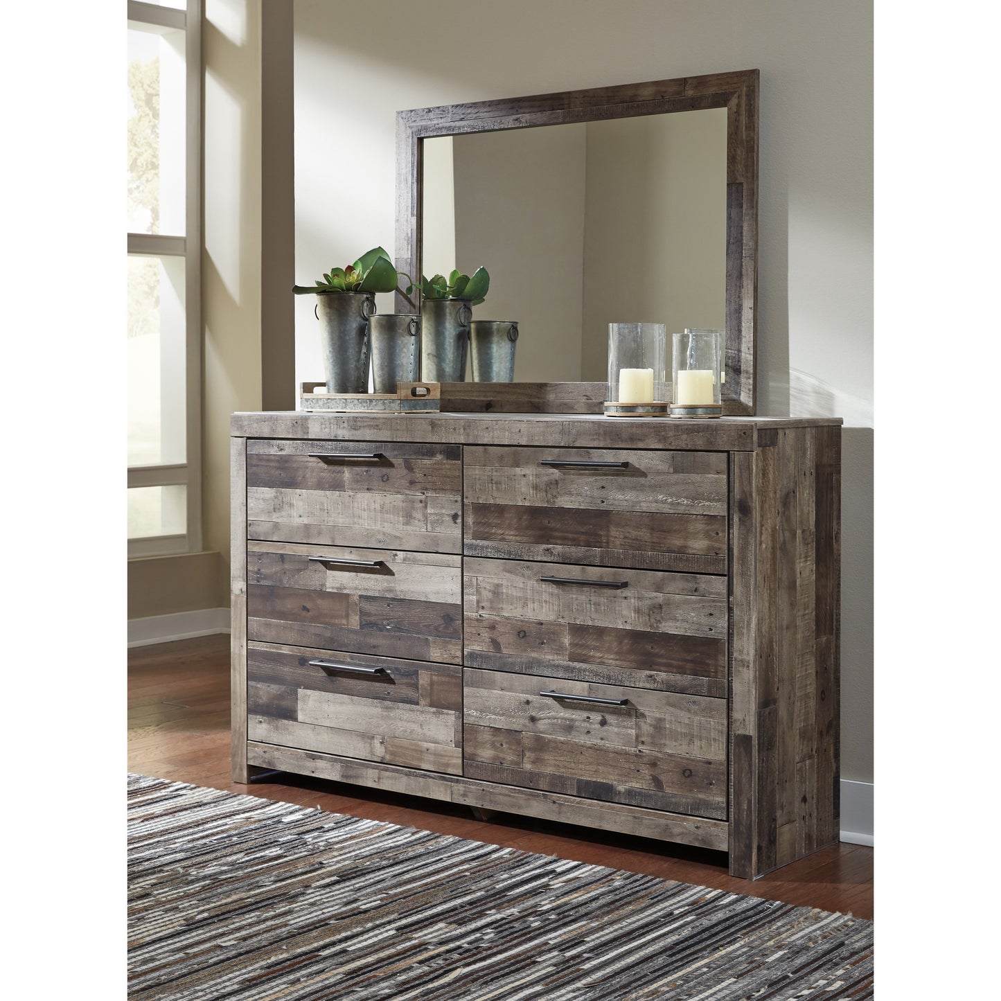 Rustic Modern Dresser with 6 Drawers