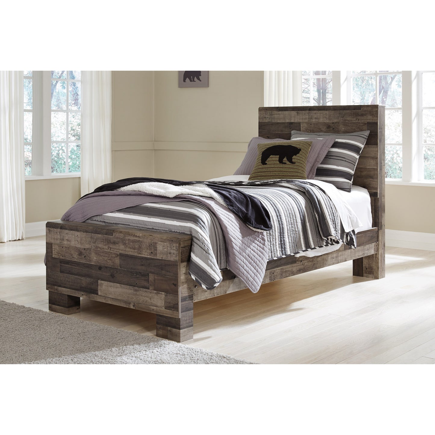 Rustic Modern Twin Panel Bed