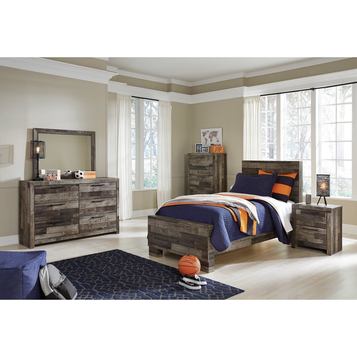 Rustic Modern Twin Panel Bed