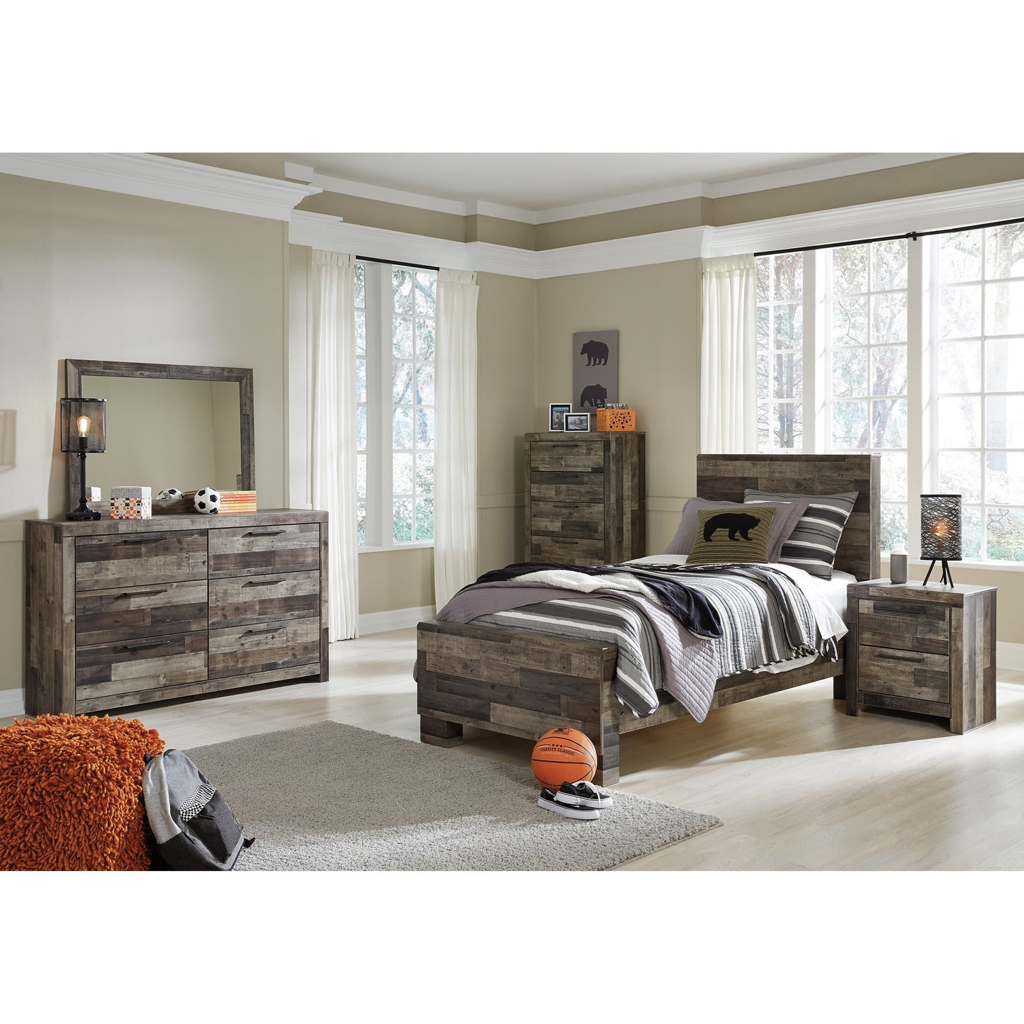 Rustic Modern Twin Panel Bed