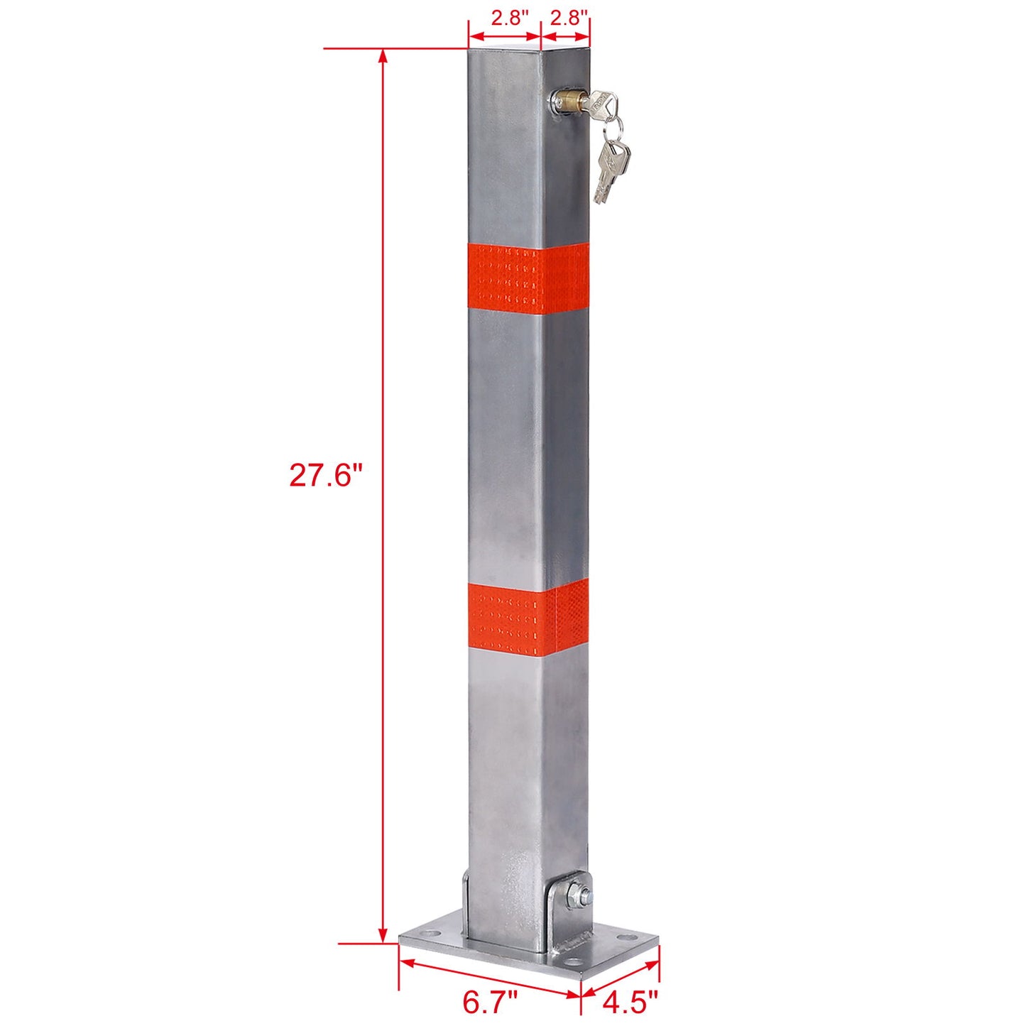 Square Parking Bollard Pole Barrier With Lock For Car Parking Protection And Home Garage Street Decor