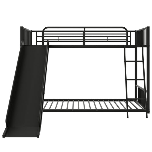 Metal Bunk Bed With Slide, Durable Steel Frame