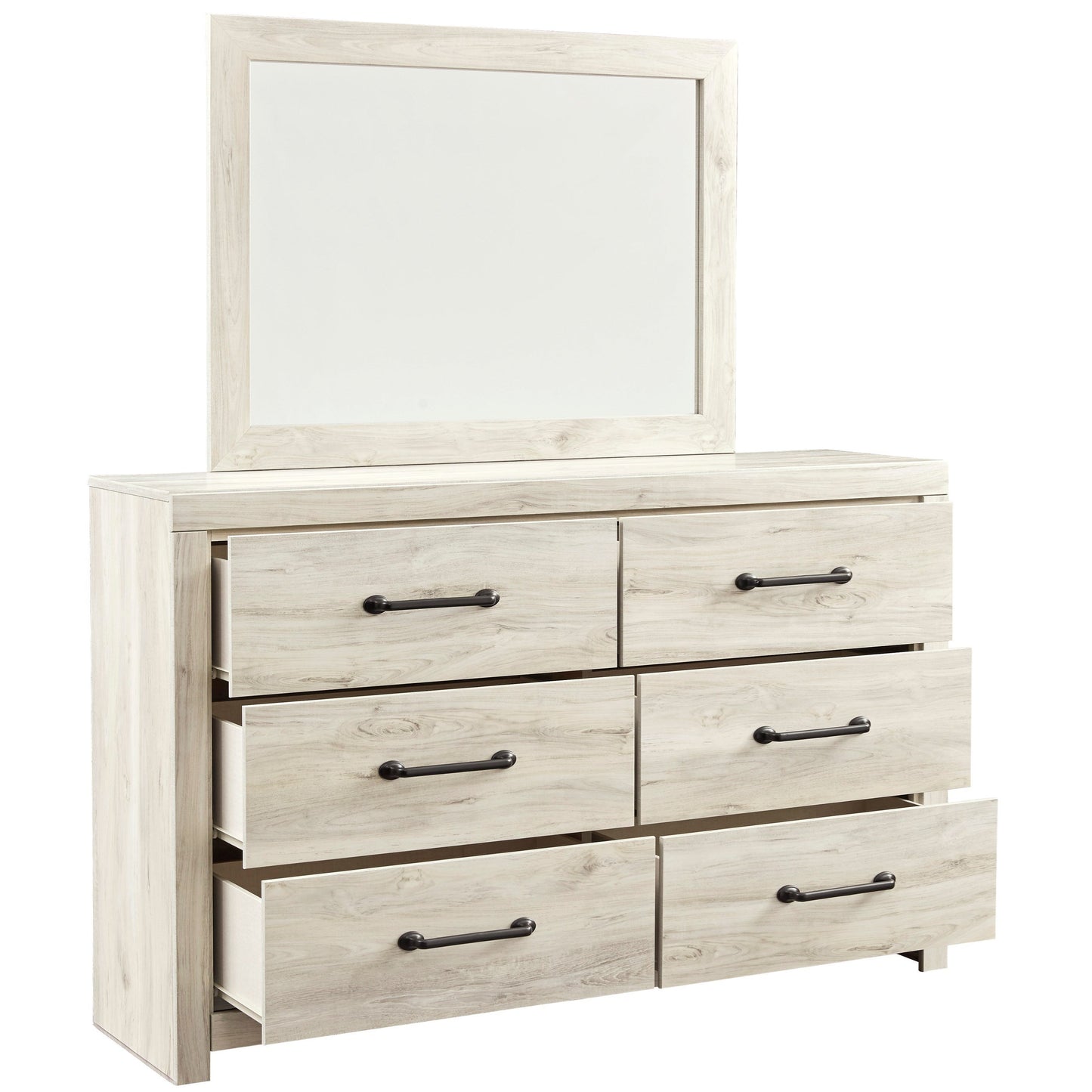 Rustic 6-Drawer Dresser and Mirror Set