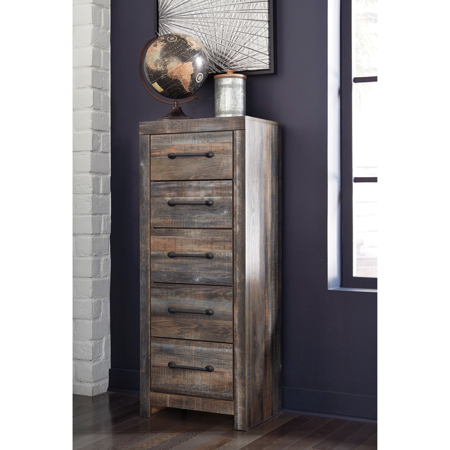 Rustic Narrow 5-Drawer Chest