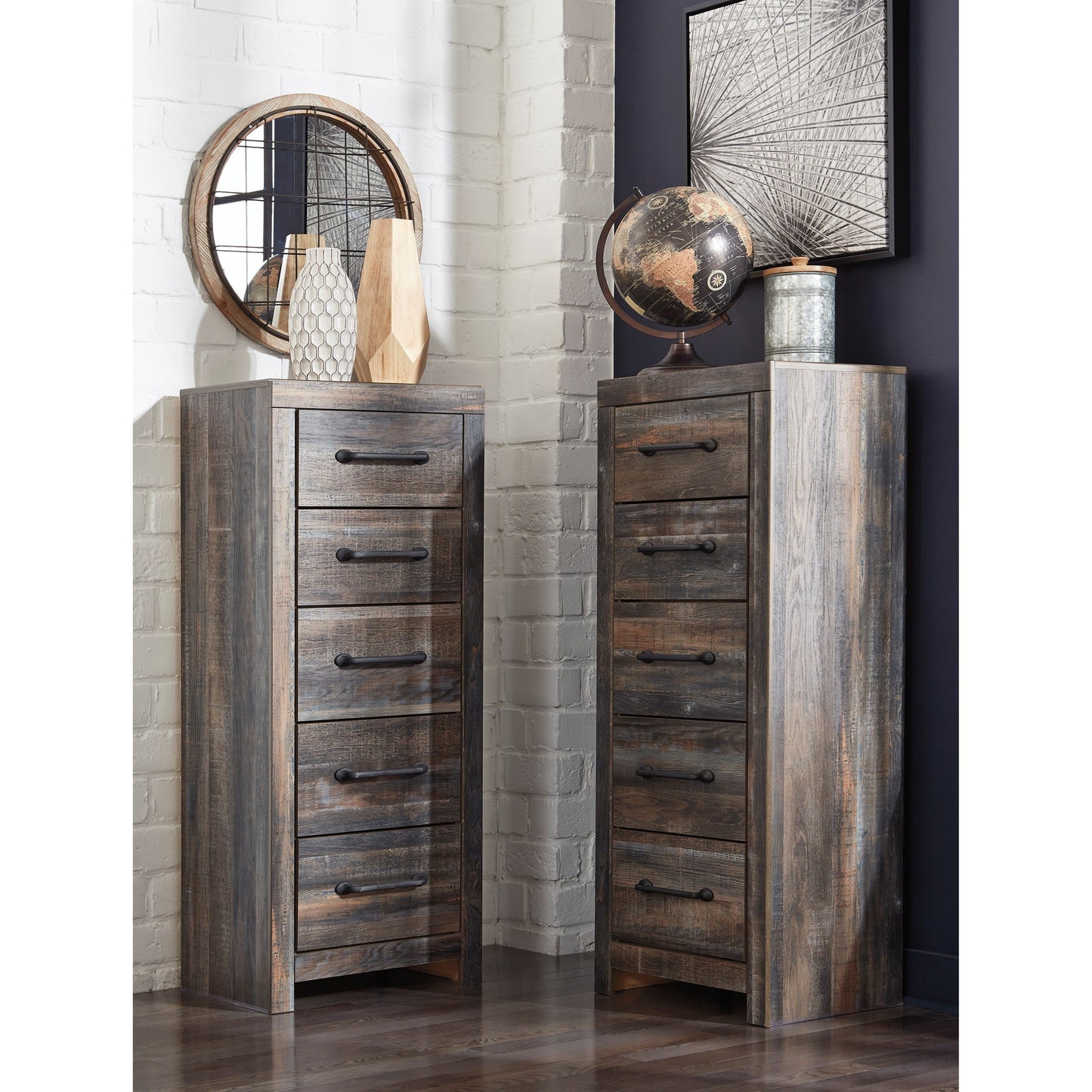 Rustic Narrow 5-Drawer Chest