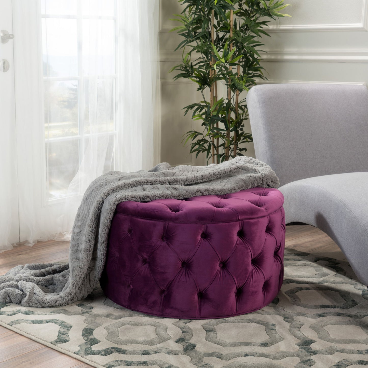 Modern Glam Ottoman Velvet