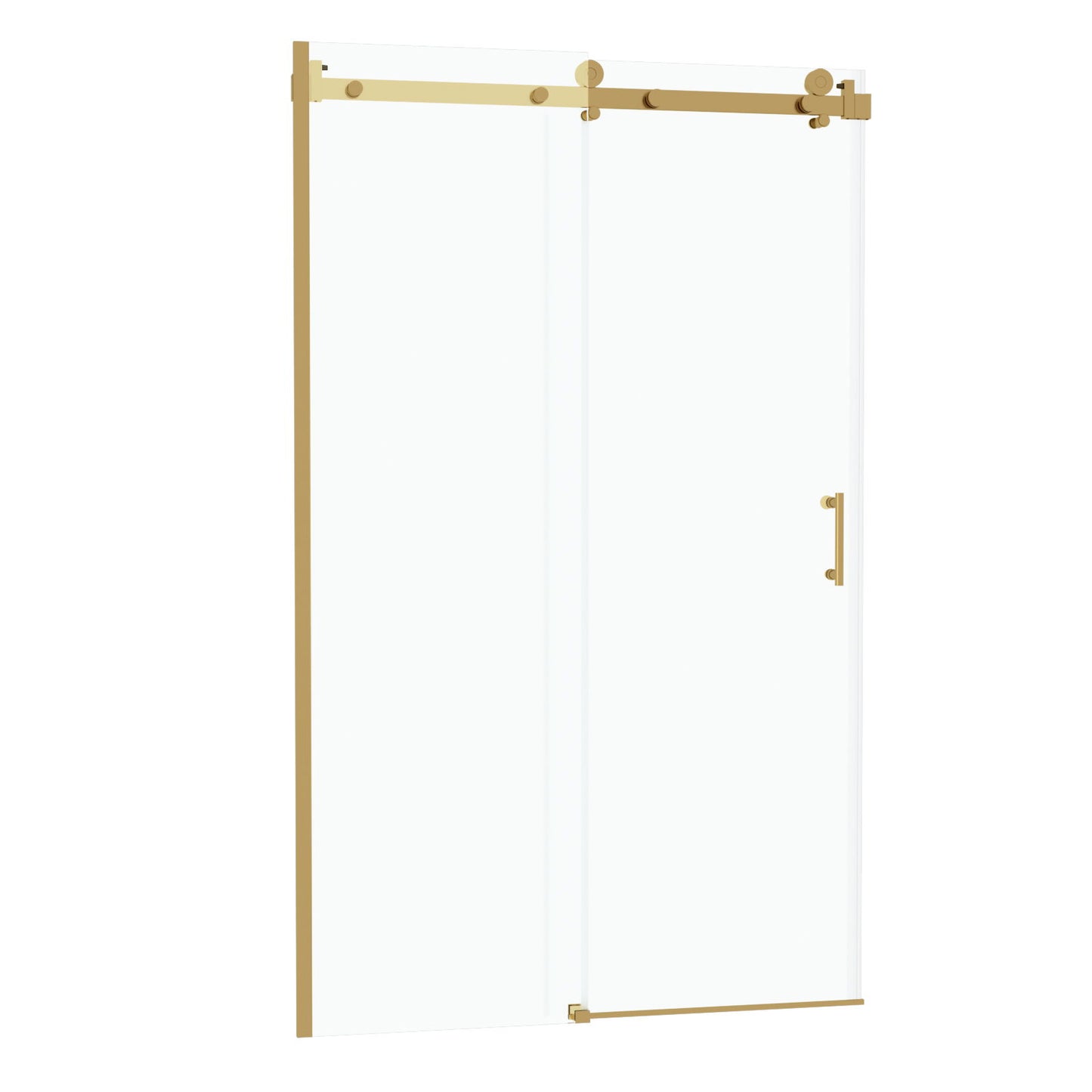 Modern Single Slide Shower Door, Tempered Glass, Stainless Steel Frame