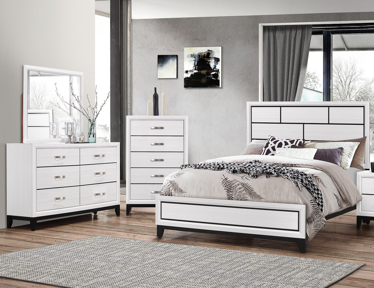 Akerson Contemporary 4-Piece Bedroom Set - Queen