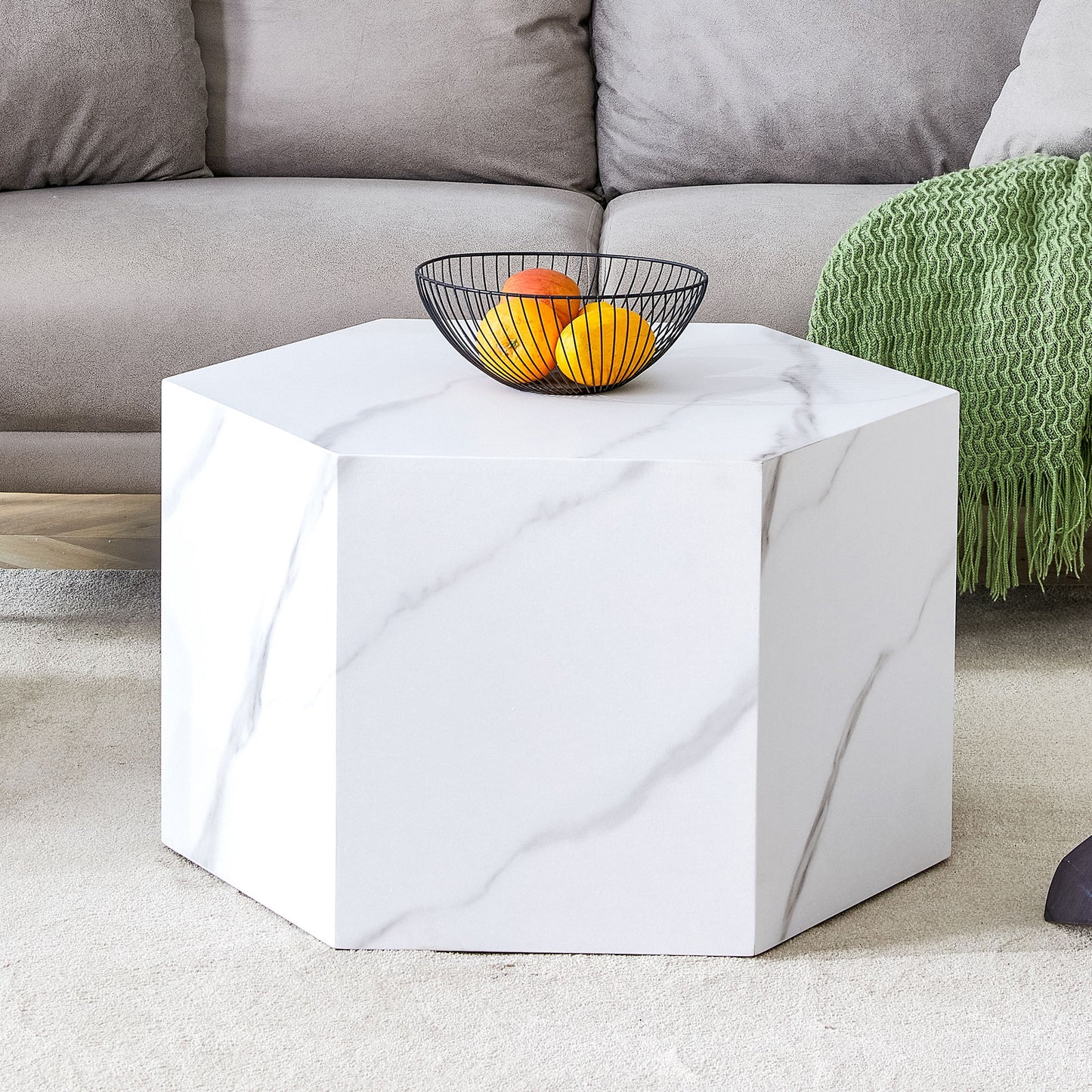 Modern Coffee Table With Complex Texture Patterns, Stylish And Durable Design - White