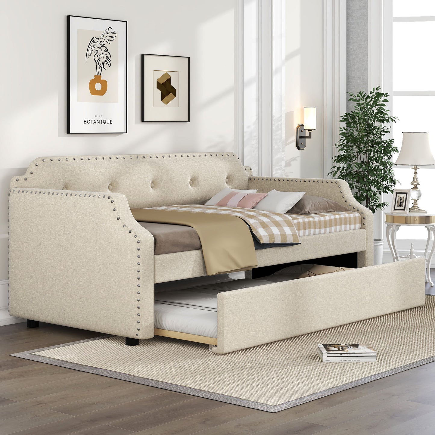 Upholstered Daybed With Trundle
