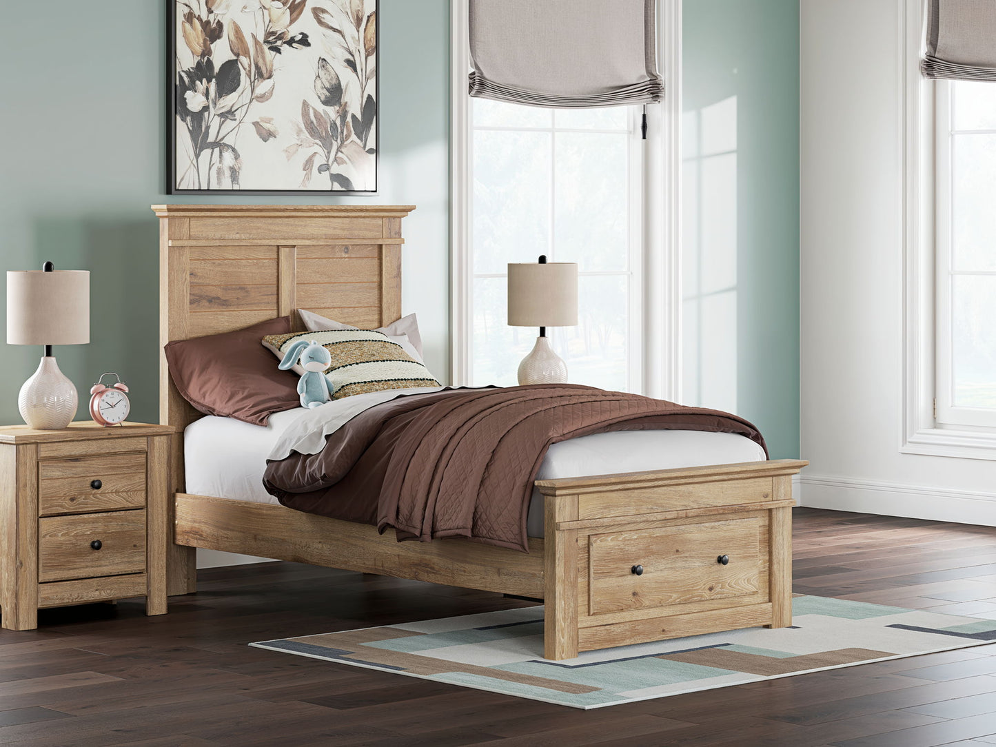 Makidern - Panel Storage Bed With Storage Footboard
