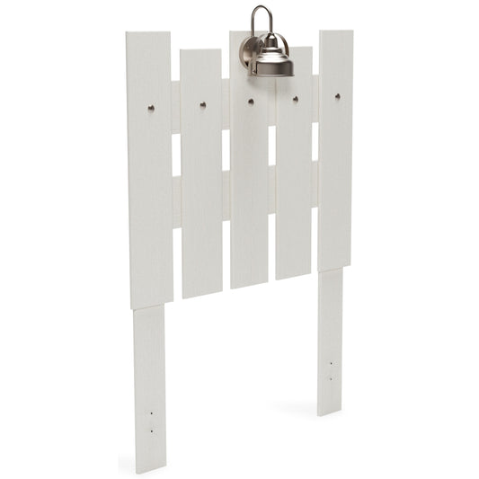 Twin Panel Headboard in Picket Fence Style with Sconce Light