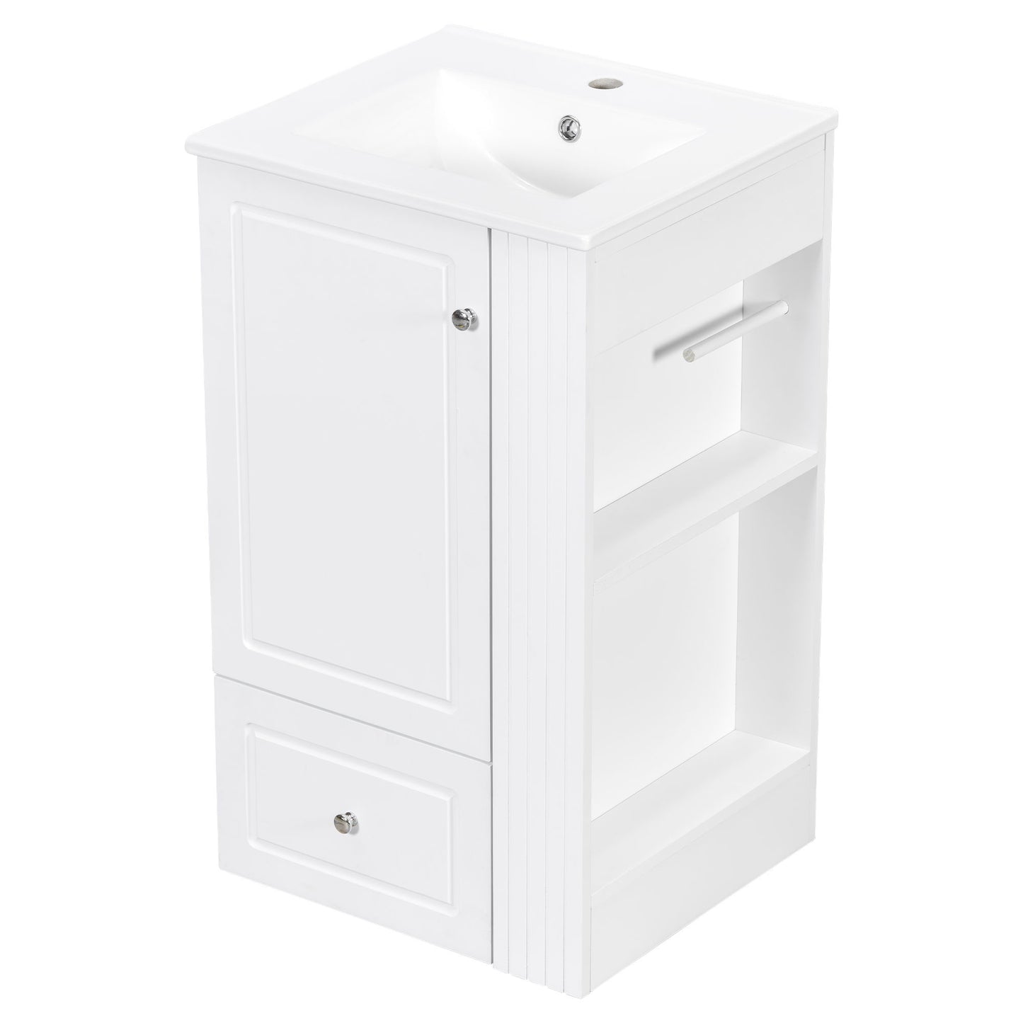 Modern Freestanding Bathroom Vanity With Sink, Soft-Close Drawer, Towel Bar