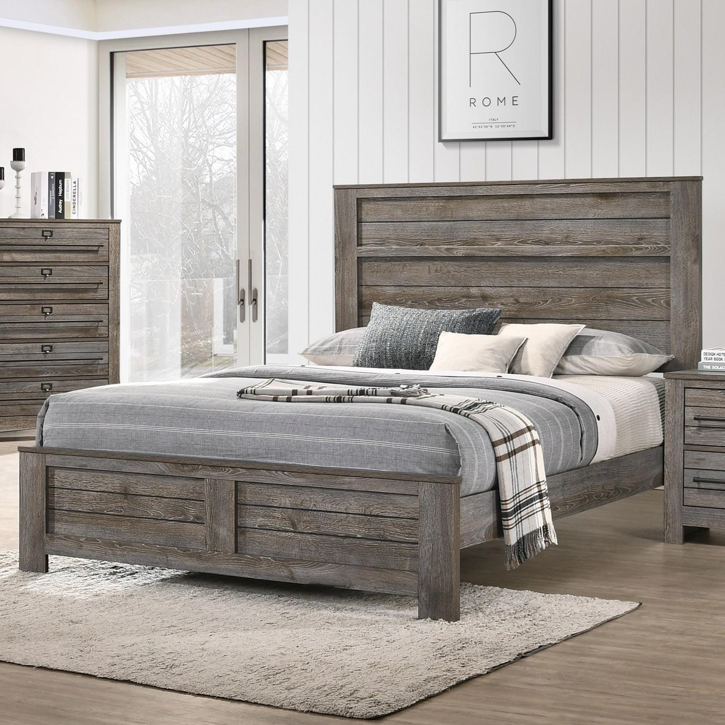 Contemporary King Panel Bed