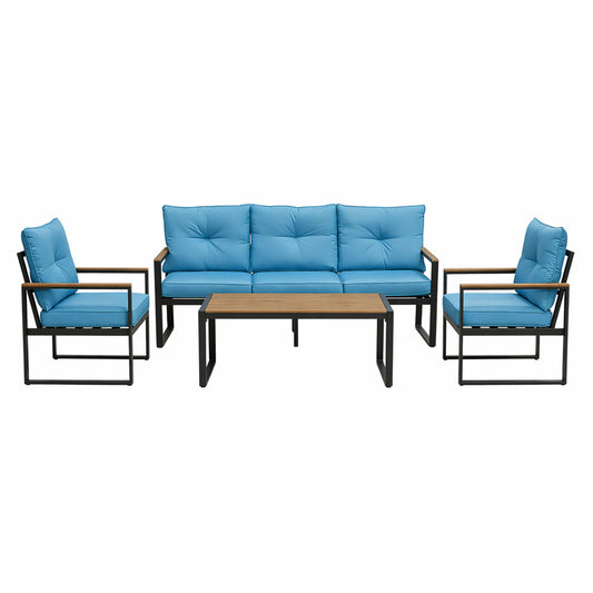 Oversized Outdoor Conversation Set, 5 Seater - Blue