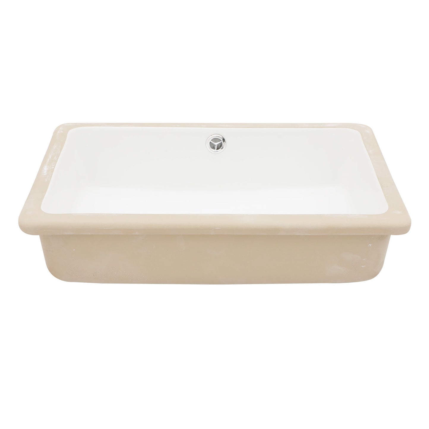 Modern Ceramic Rectangular Undermount Bathroom Sink With Overflow
