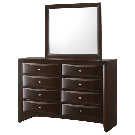 Contemporary 8 Drawer Dresser with Mirror