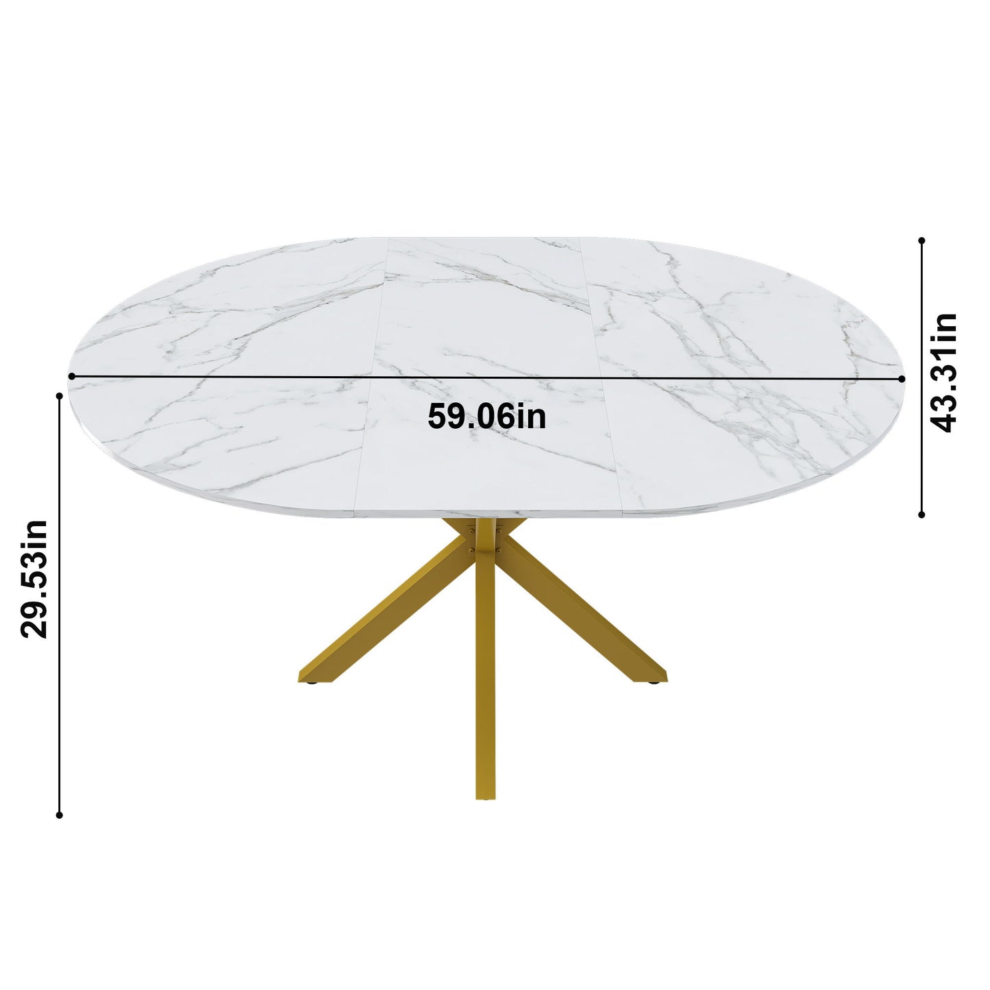 Round Dining Table With Extendable Blades, X Base