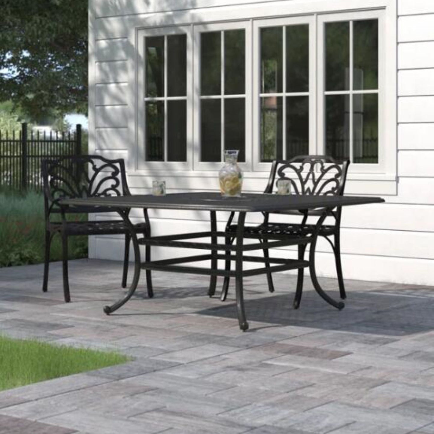 64" Square Dining Table - Dark Lava Bronze