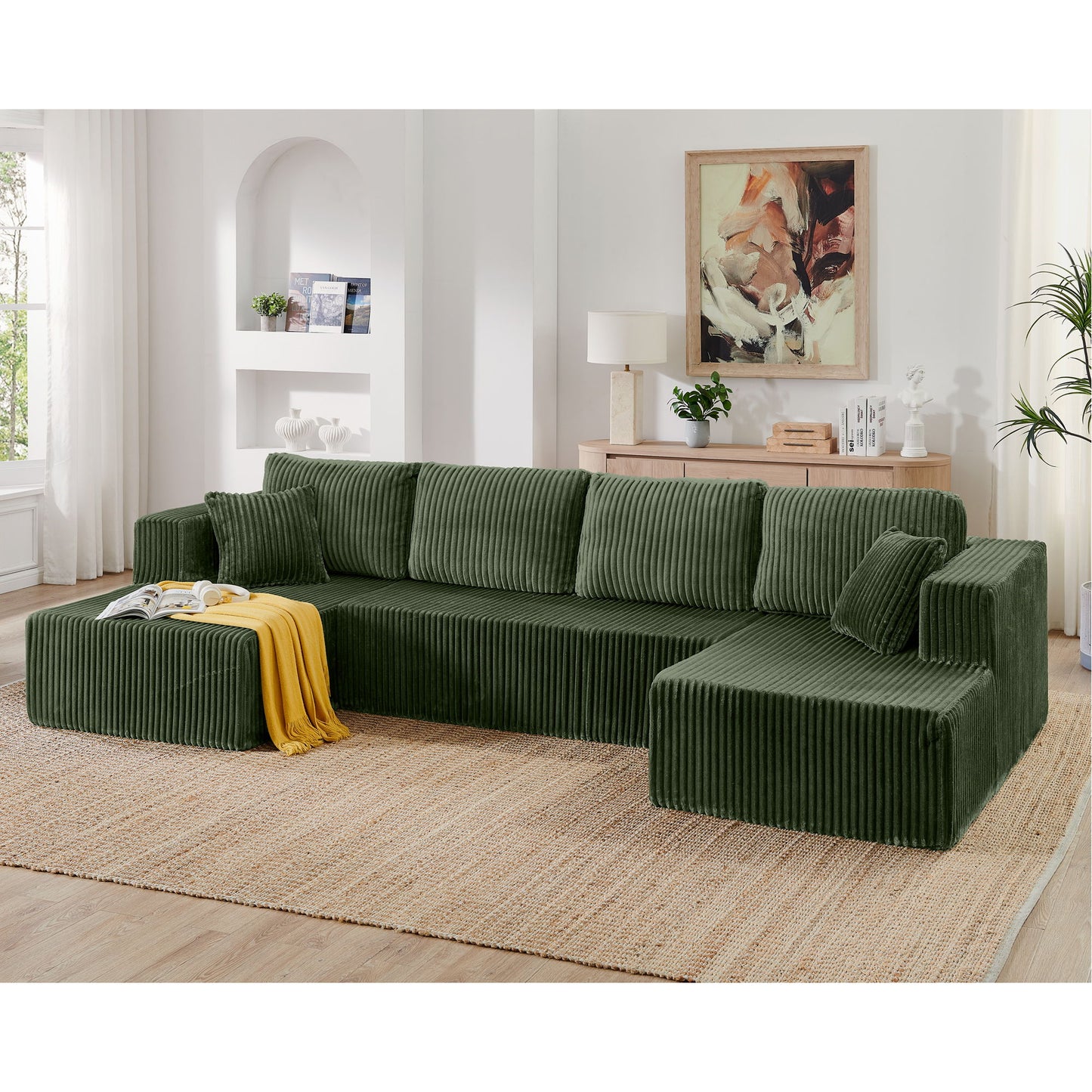 Modern Minimalist U - Shape Modular Sectional Sofa