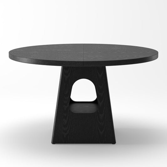 Farmhouse Round Dining Table With Storage Base