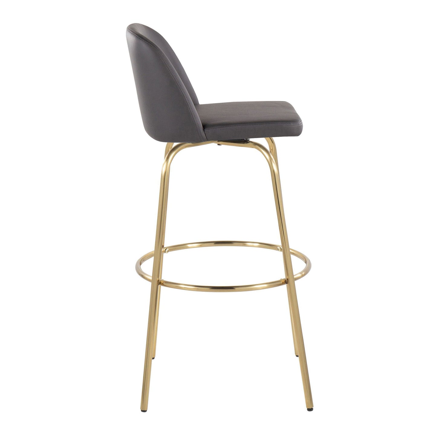 Toriano - Contemporary Fixed Height Barstool With Swivel And Round Footrest (Set of 2)
