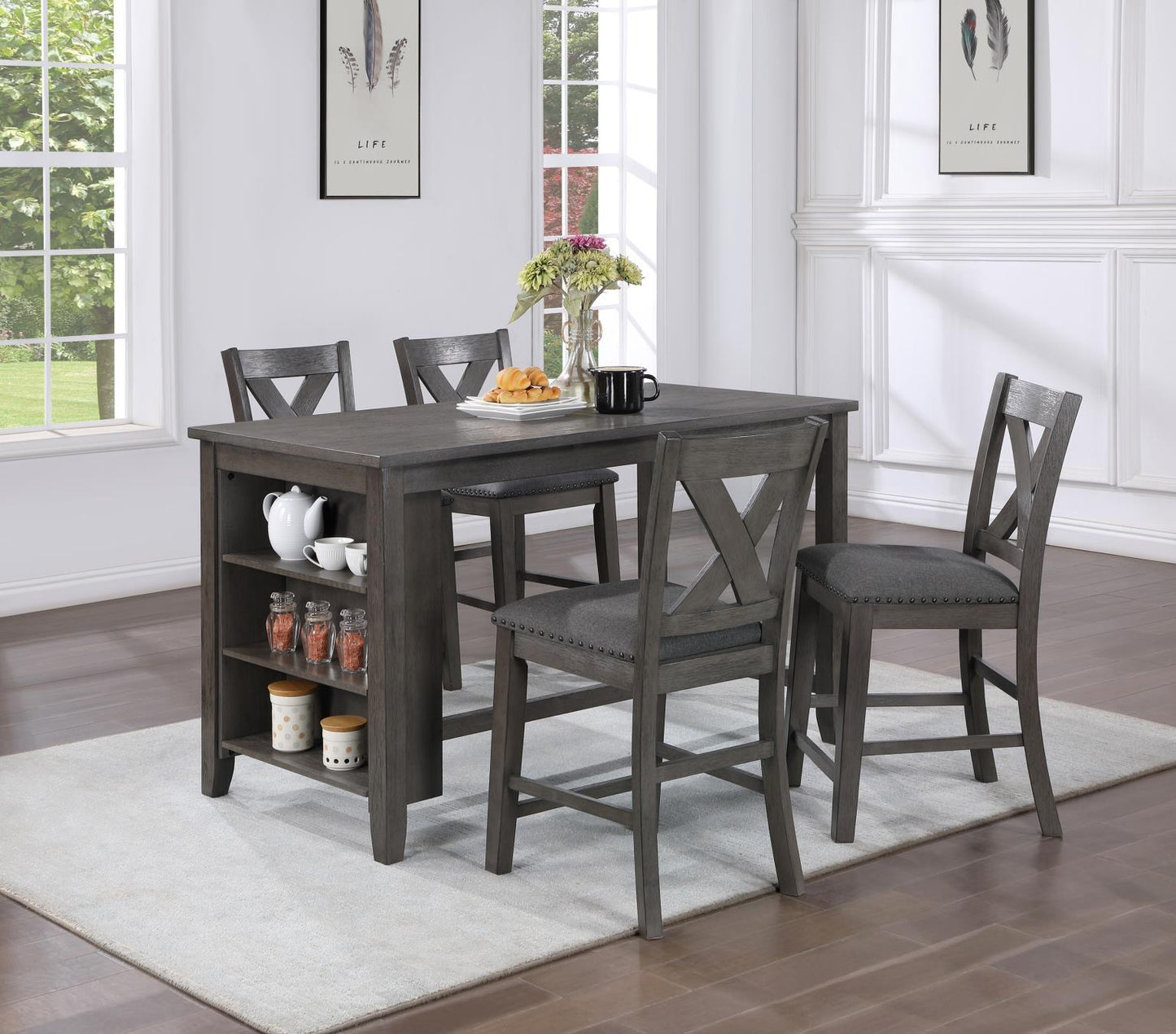 D176 - Pub Stool (Set of 2) - Gray