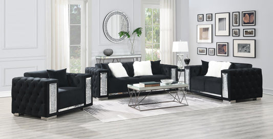 U249 - Velvet Chair - Black