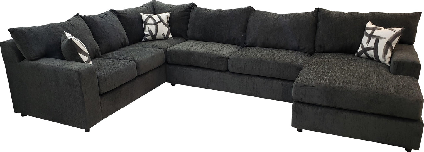 RAF CHAISE 3PC SECTIONAL OLYMPUS CHARCOAL SVELTE CHARCOAL