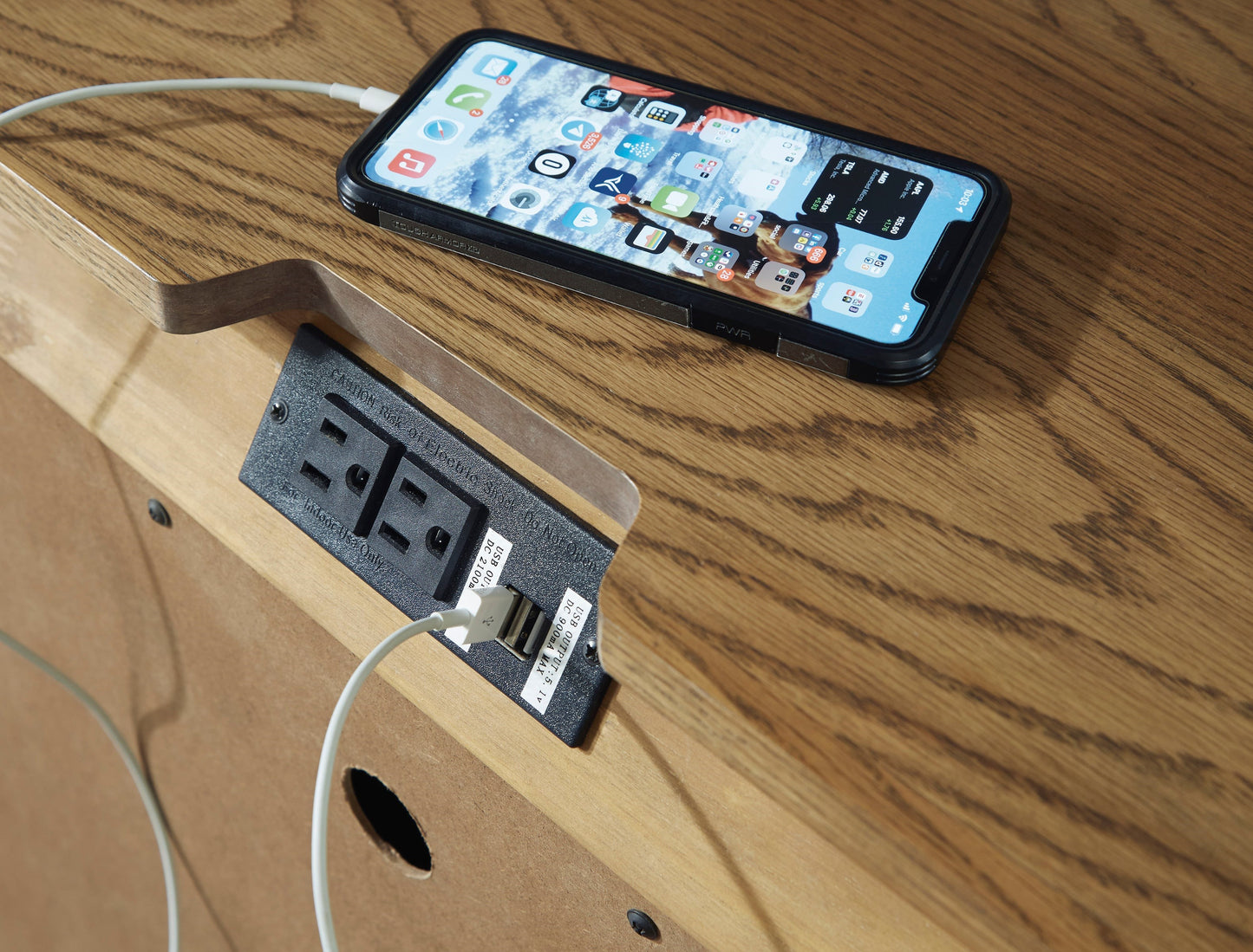 Nightstand with USB Charging and Power Outlet