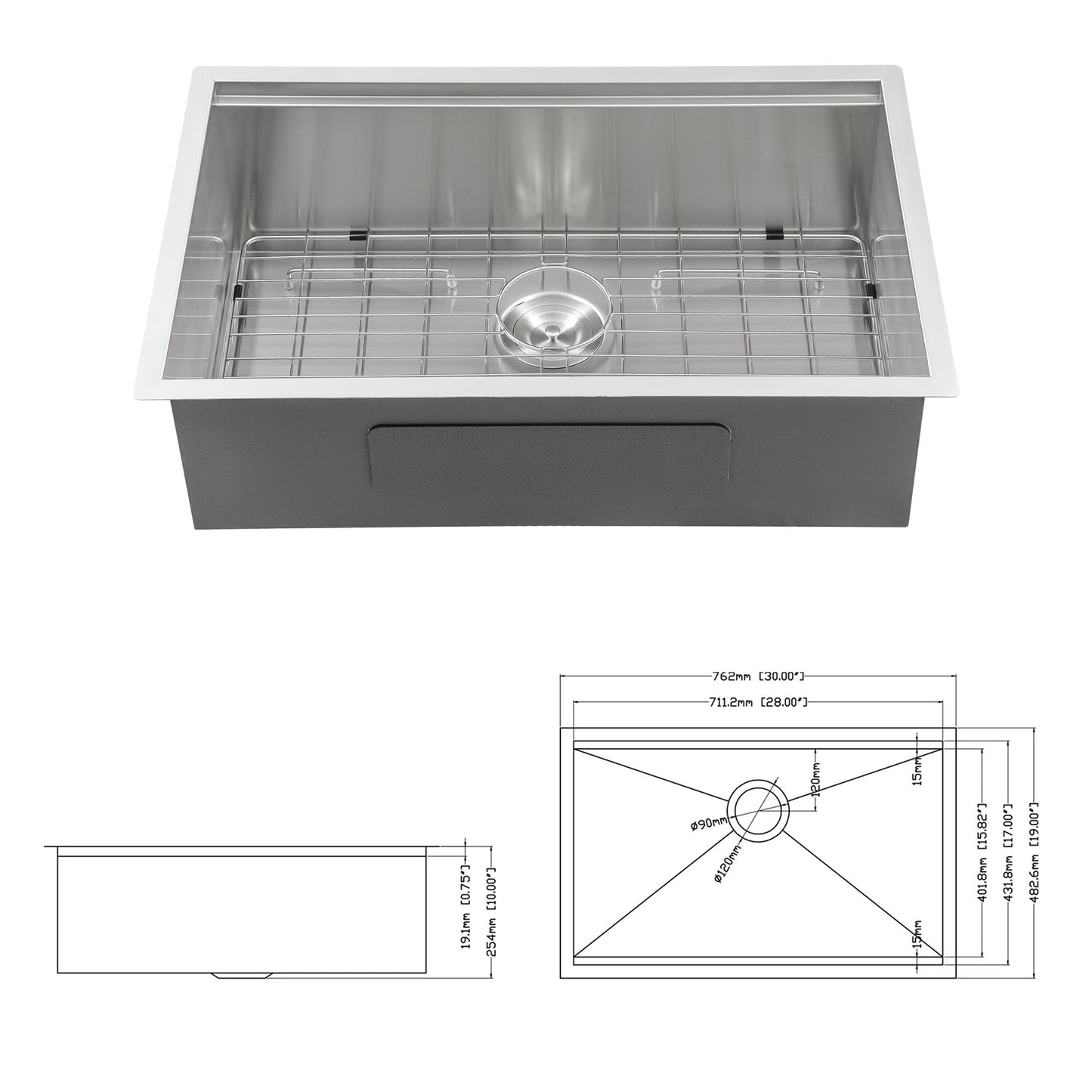 Single Bowl, Undermount Workstation, Kitchen Sink With Accessories