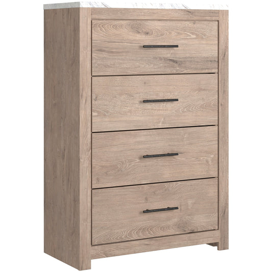 4-Drawer Chest with Faux Marble Top