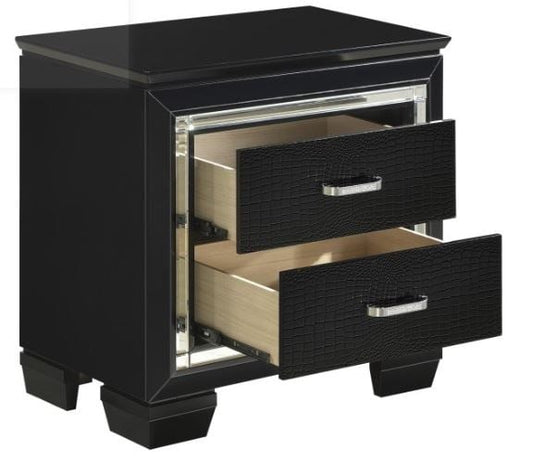 Glam Two Drawer Night Stand with Under-Light